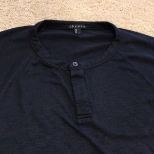 Men’s Theory Long Sleeve Navy Blue Shirt